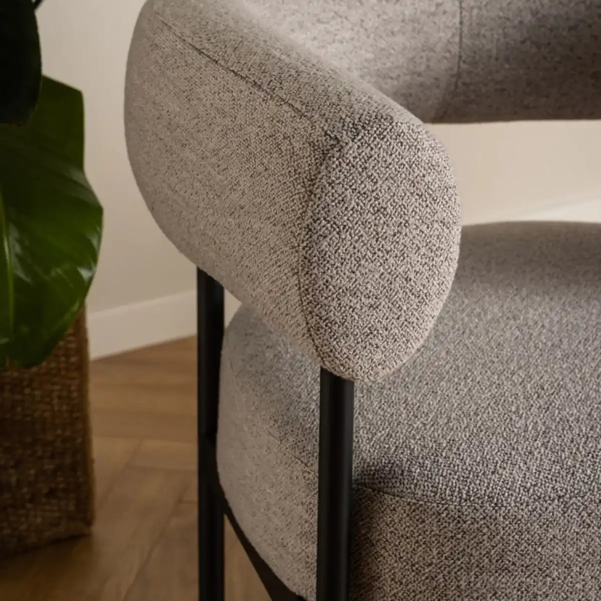 Oakfield Lounge Chair In Beige Fabic With Black Legs - Price Crash Furniture