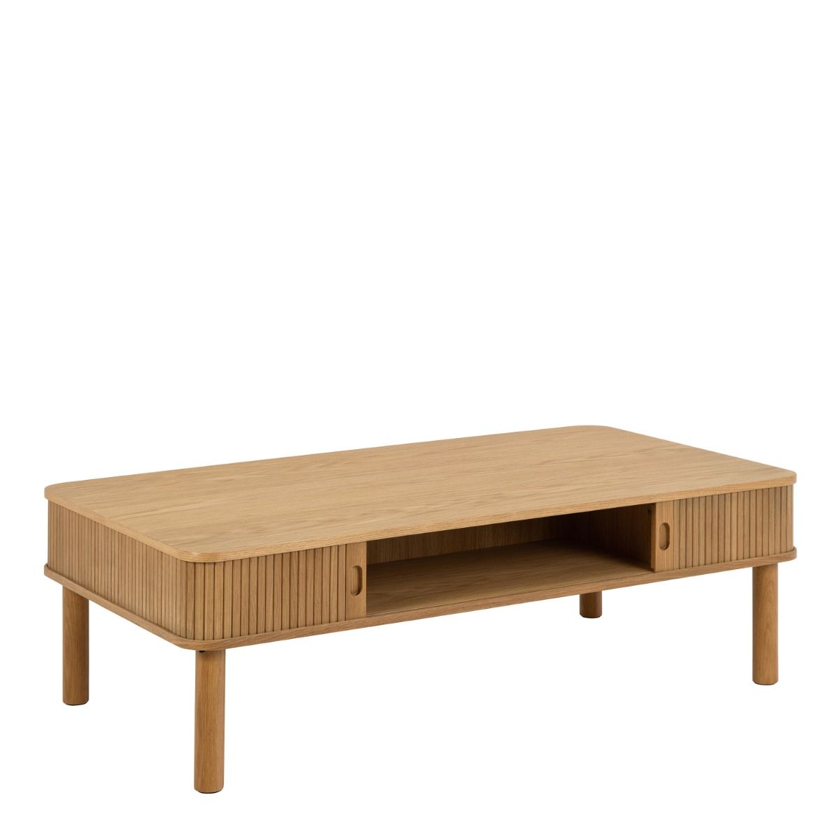 Langley Coffee Table Sliding Door In Oak - Price Crash Furniture