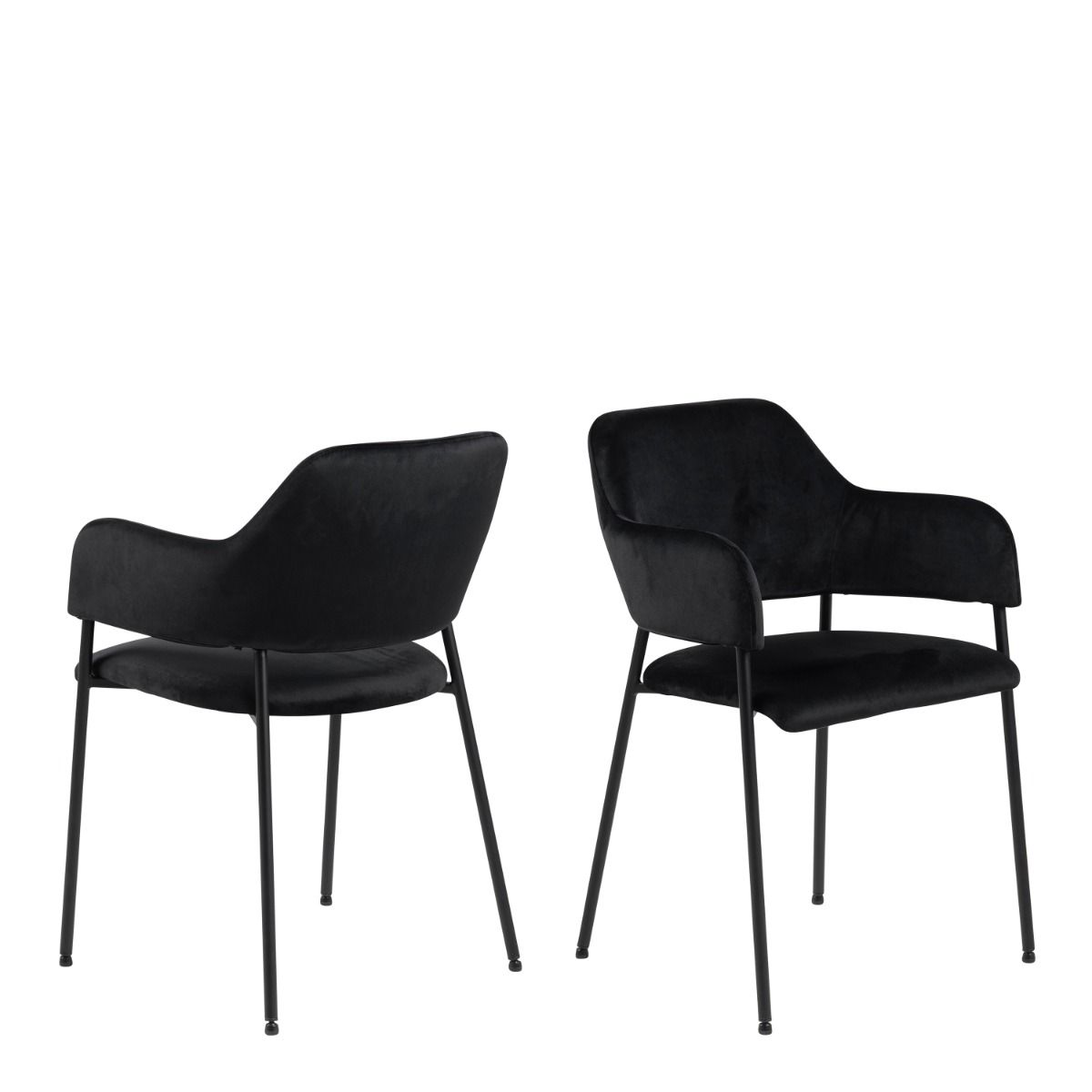 Lima Dining Chair With Armrest In Black Set Of 2 - Price Crash Furniture