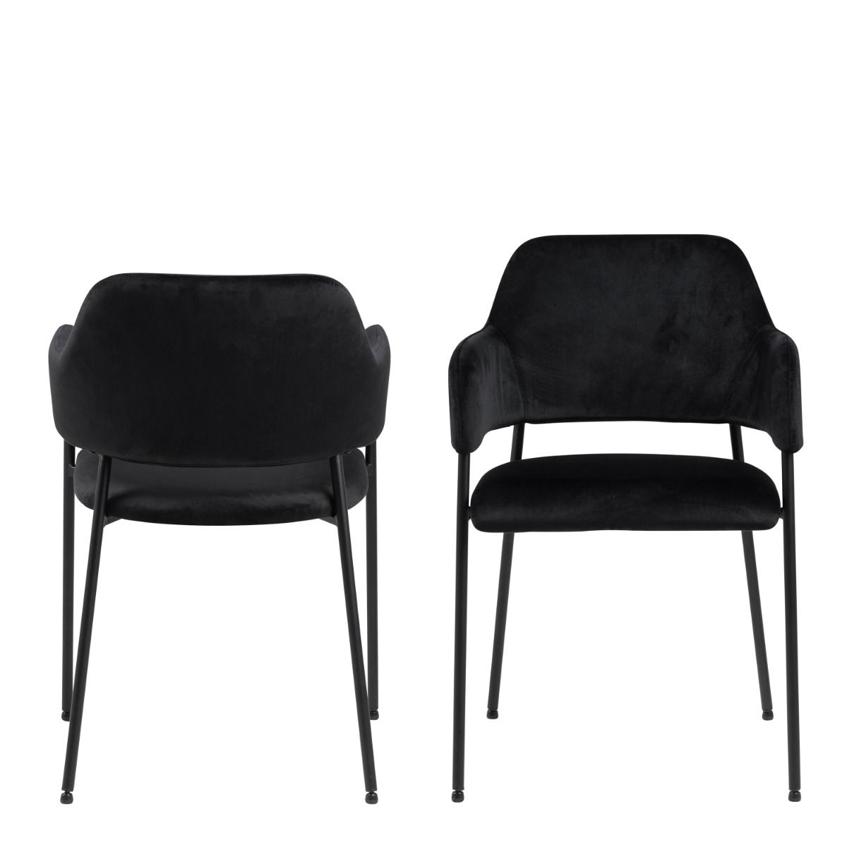 Lima Dining Chair With Armrest In Black Set Of 2 - Price Crash Furniture