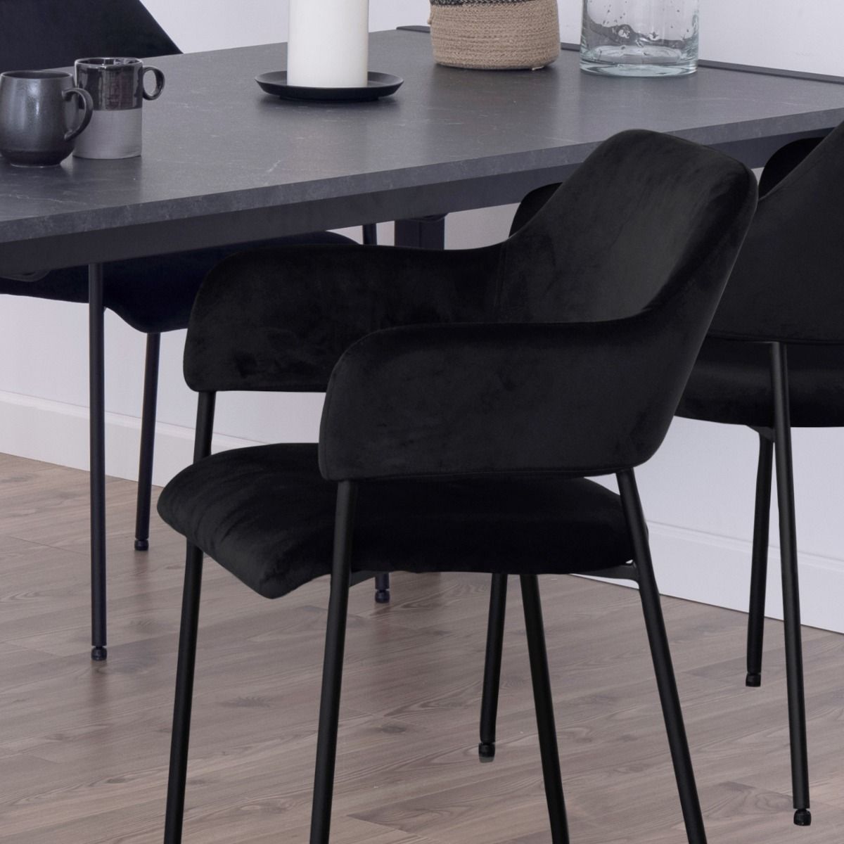 Lima Dining Chair With Armrest In Black Set Of 2 - Price Crash Furniture