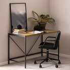 Bahamas Office Desk Black And Oak - Price Crash Furniture