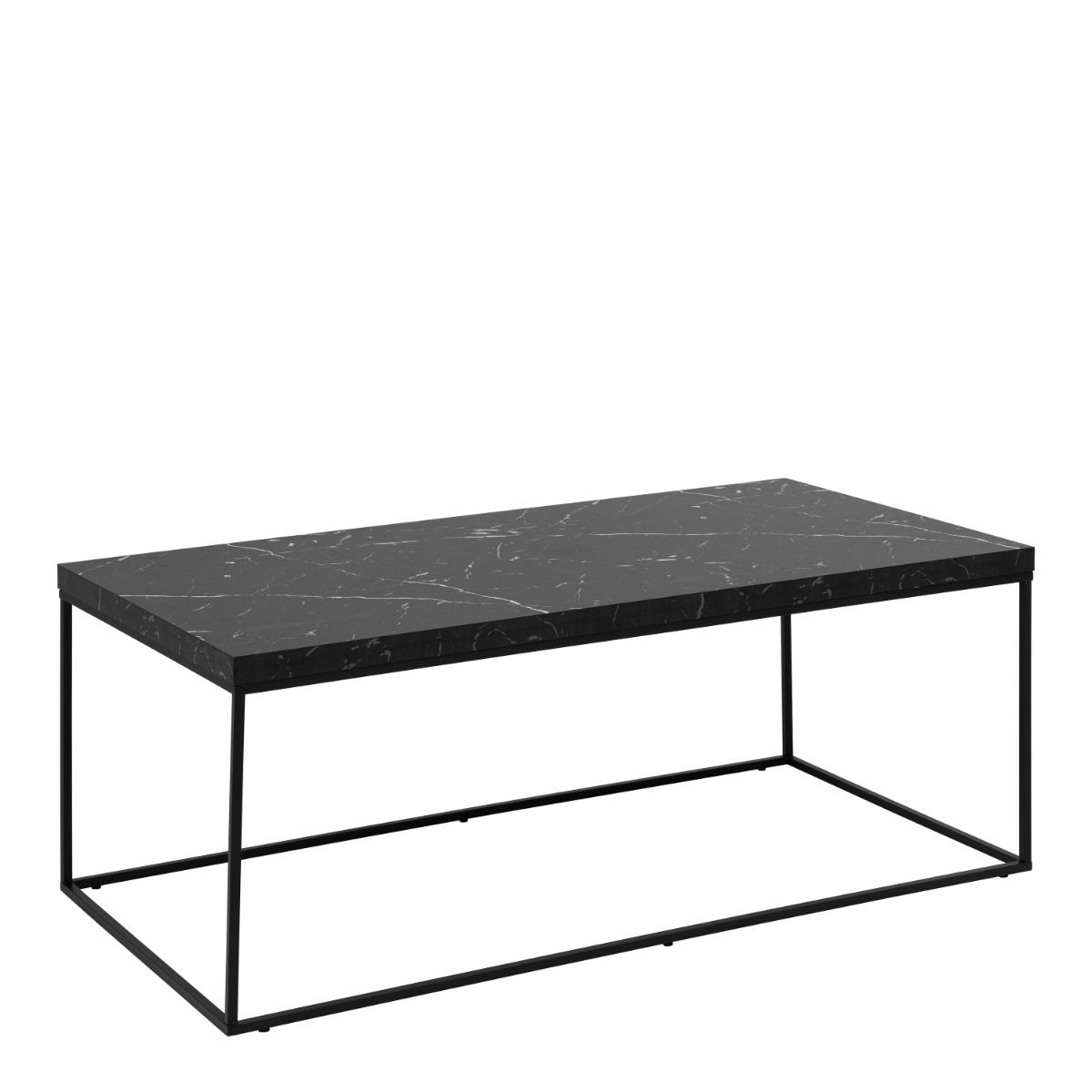 Barossa Coffee Table With Black Marble Effect Top & Black Steel Base - Price Crash Furniture