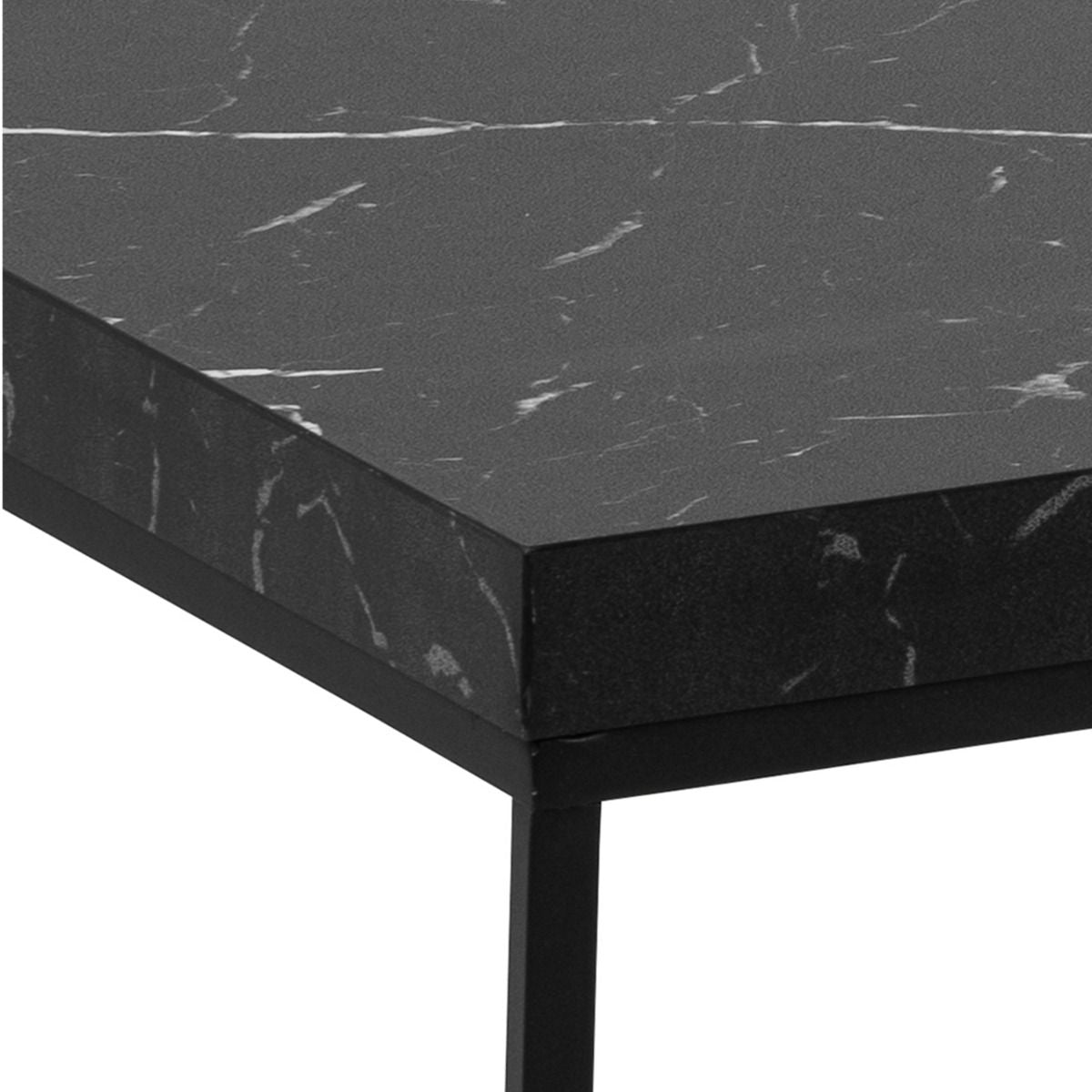 Barossa Coffee Table With Black Marble Effect Top & Black Steel Base - Price Crash Furniture