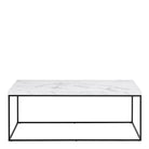 Barossa Rectangular Coffee Table With White Marble Effect & Black - Price Crash Furniture