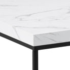 Barossa Rectangular Coffee Table With White Marble Effect & Black - Price Crash Furniture