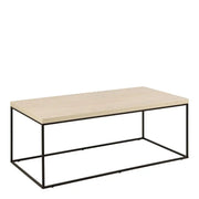 Barossa Rectangular Coffee Table Light Oak Top & Black Base - Price Crash Furniture
