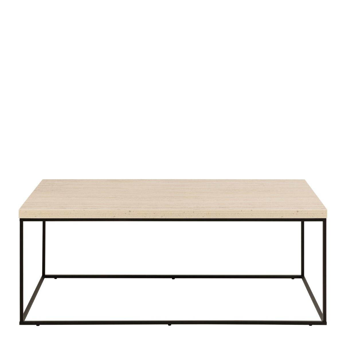 Barossa Rectangular Coffee Table Light Oak Top & Black Base - Price Crash Furniture