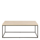 Barossa Rectangular Coffee Table Light Oak Top & Black Base - Price Crash Furniture