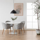 Ibiza Round Dining Table With White Top And Base - Price Crash Furniture