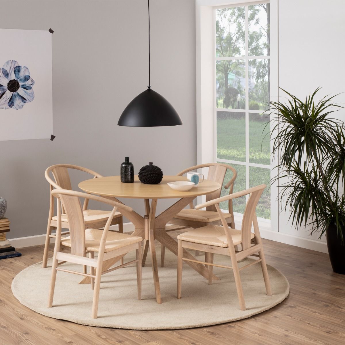 I_Duncan Round Dining Table In White Oak - Price Crash Furniture