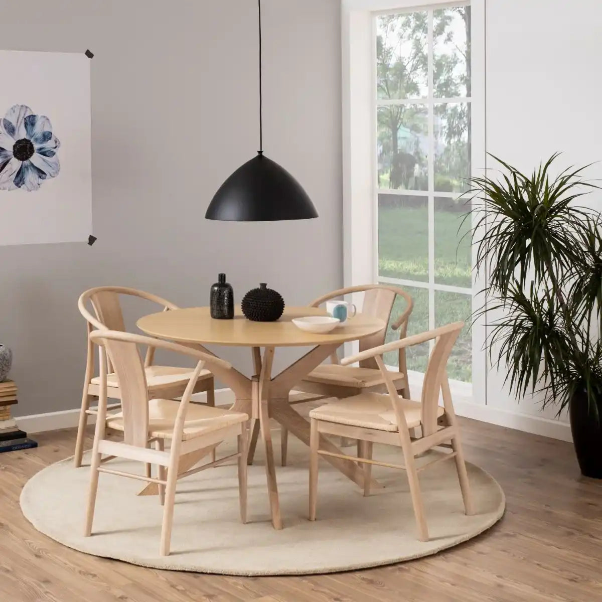 I_Duncan Round Dining Table In White Oak - Price Crash Furniture