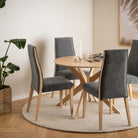 I_Duncan Round Dining Table In White Oak - Price Crash Furniture