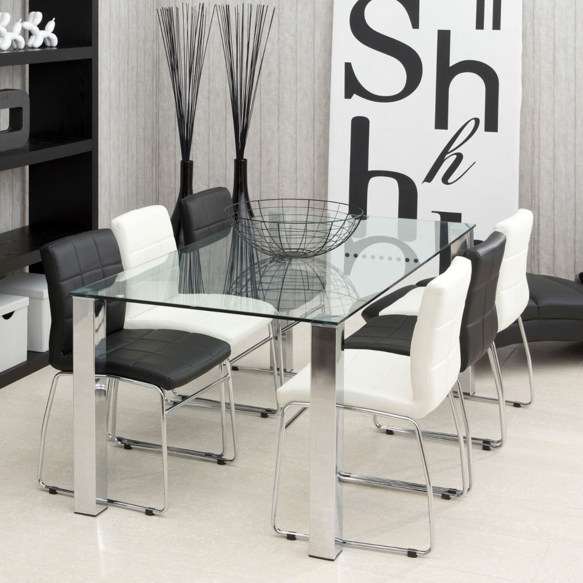 Kante Dining Table With Glass Top - Price Crash Furniture