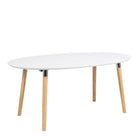 Belina 270cm Oval Dining Table In White & Oak Seats 8 - Price Crash Furniture