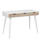 Neptun 3 Drawer Desk In White With 3 Sonoma Oak Drawers - Price Crash Furniture