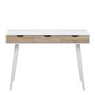 Neptun 3 Drawer Desk In White With 3 Sonoma Oak Drawers - Price Crash Furniture