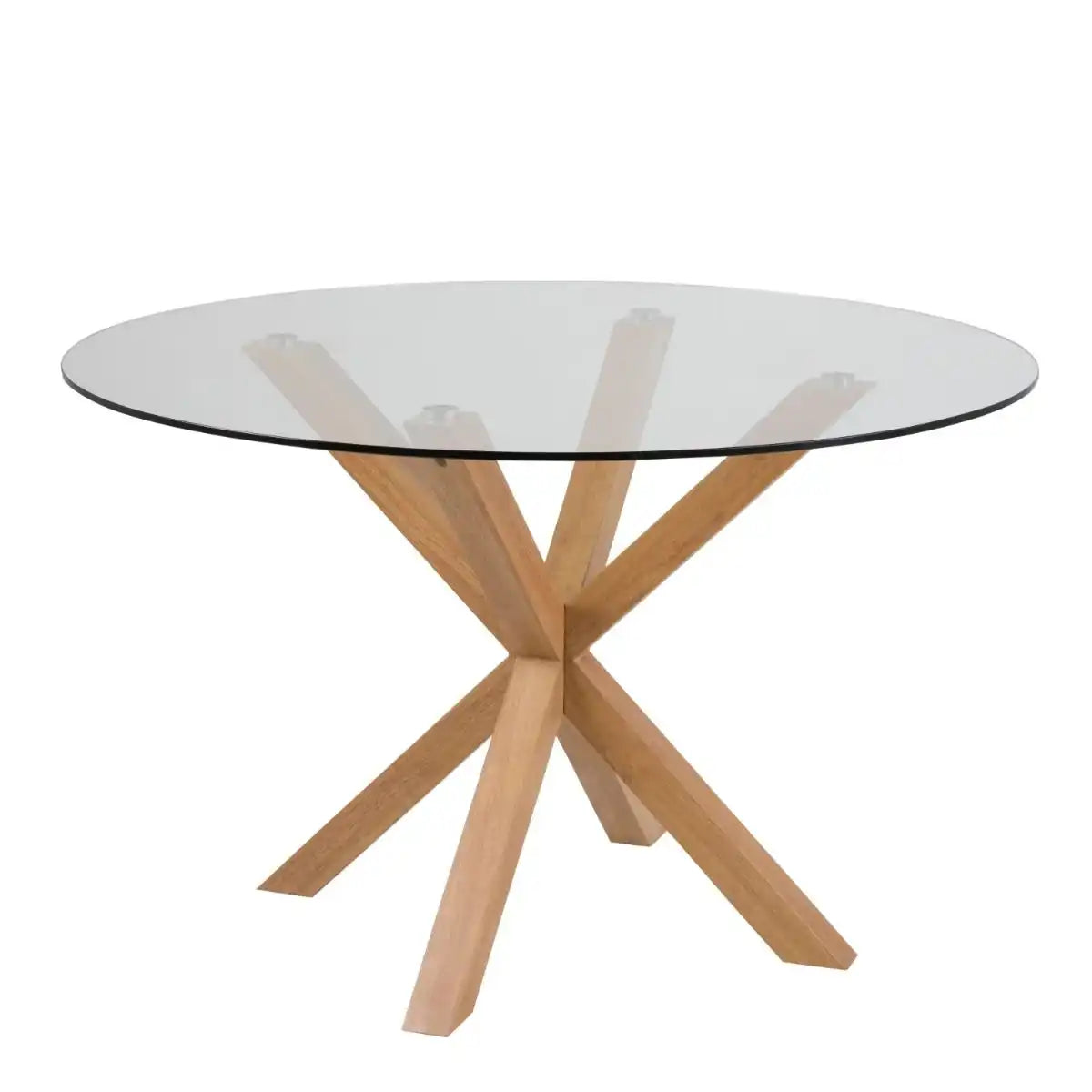 Heaven Round Dining Table with Glass Top - Price Crash Furniture