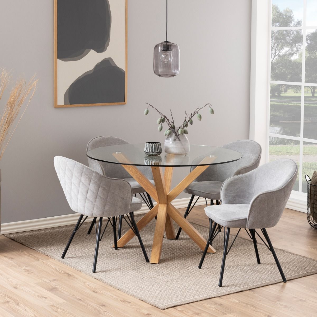 Heaven Round Dining Table with Glass Top - Price Crash Furniture