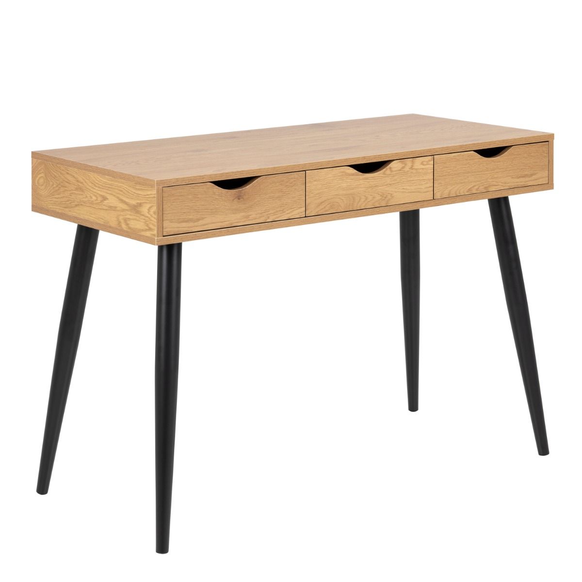 Neptun 3 Drawer Office Desk In Oak - Price Crash Furniture