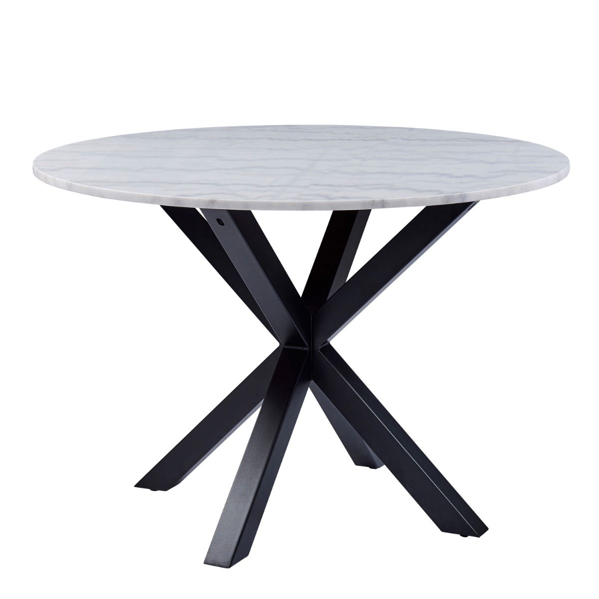 Heaven 110cm Small Round Dining Table With White Marble Top - Price Crash Furniture