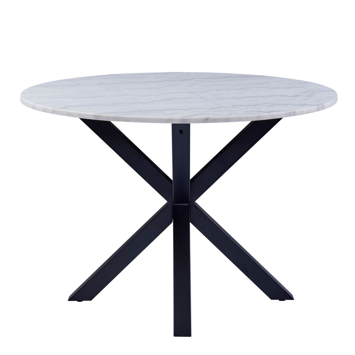 Heaven 110cm Small Round Dining Table With White Marble Top - Price Crash Furniture