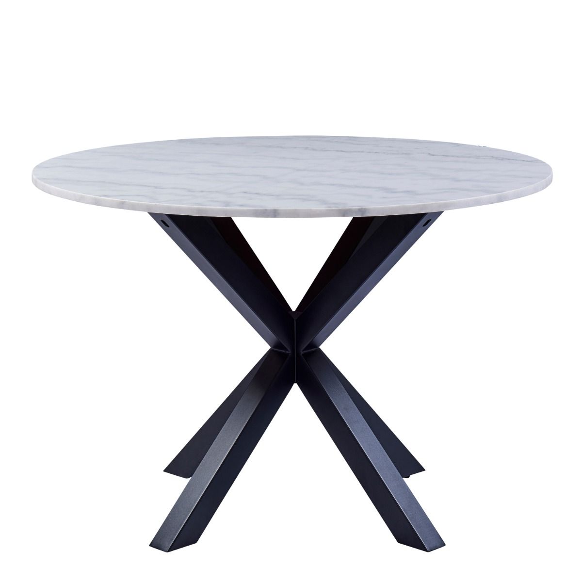 Heaven 110cm Small Round Dining Table With White Marble Top - Price Crash Furniture