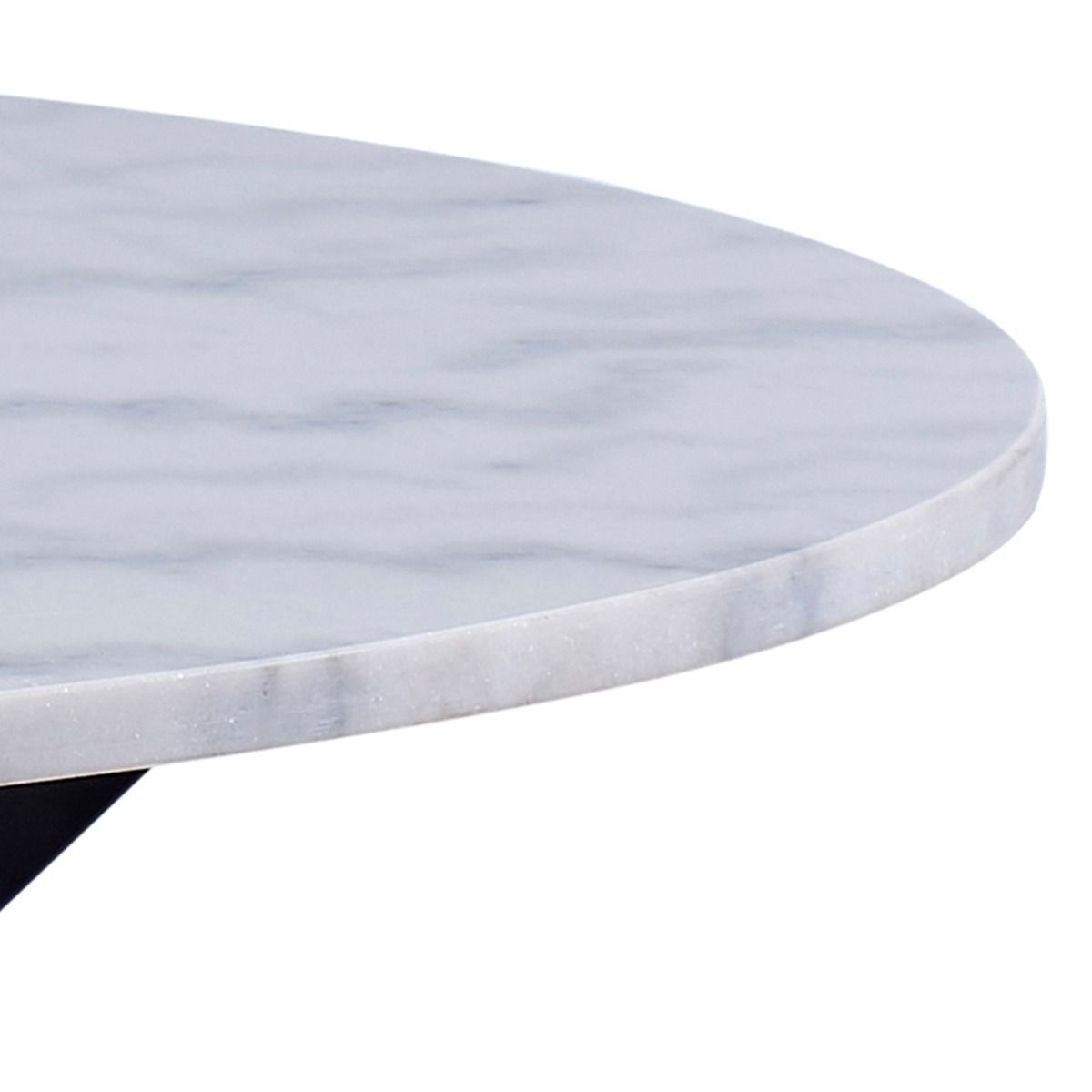 Heaven 110cm Small Round Dining Table With White Marble Top - Price Crash Furniture