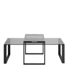 Katrine Coffee Table Set With Smoked Glass Top - Price Crash Furniture