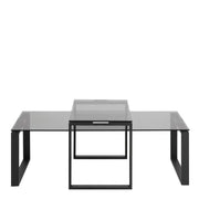Katrine Coffee Table Set With Smoked Glass Top - Price Crash Furniture