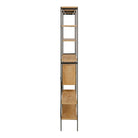 Angus Bookcase With 1 Sliding Door & 5 Shelves In Oak & Black - Price Crash Furniture