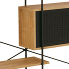 Angus Bookcase With 1 Sliding Door & 5 Shelves In Oak & Black - Price Crash Furniture