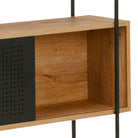 Angus Bookcase With 1 Sliding Door & 5 Shelves In Oak & Black - Price Crash Furniture