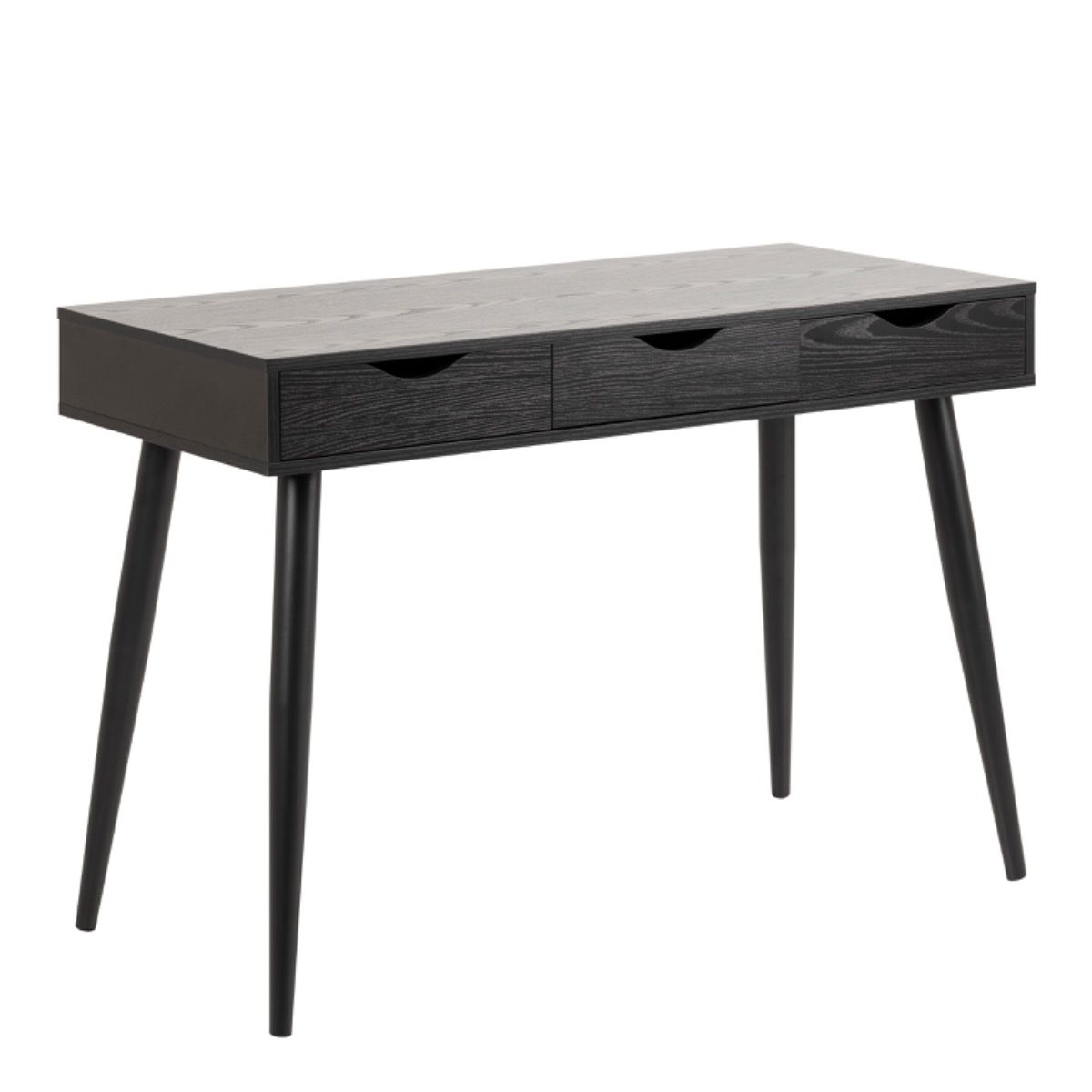 Neptun 3 Drawer Office Desk In Black - Price Crash Furniture