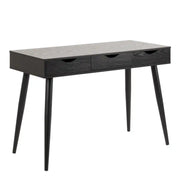 Neptun 3 Drawer Office Desk In Black - Price Crash Furniture