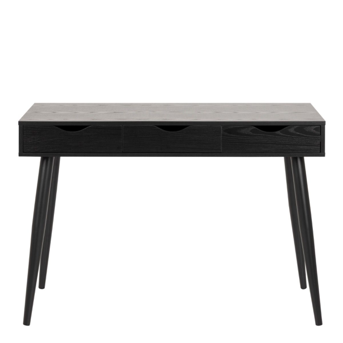 Neptun 3 Drawer Office Desk In Black - Price Crash Furniture