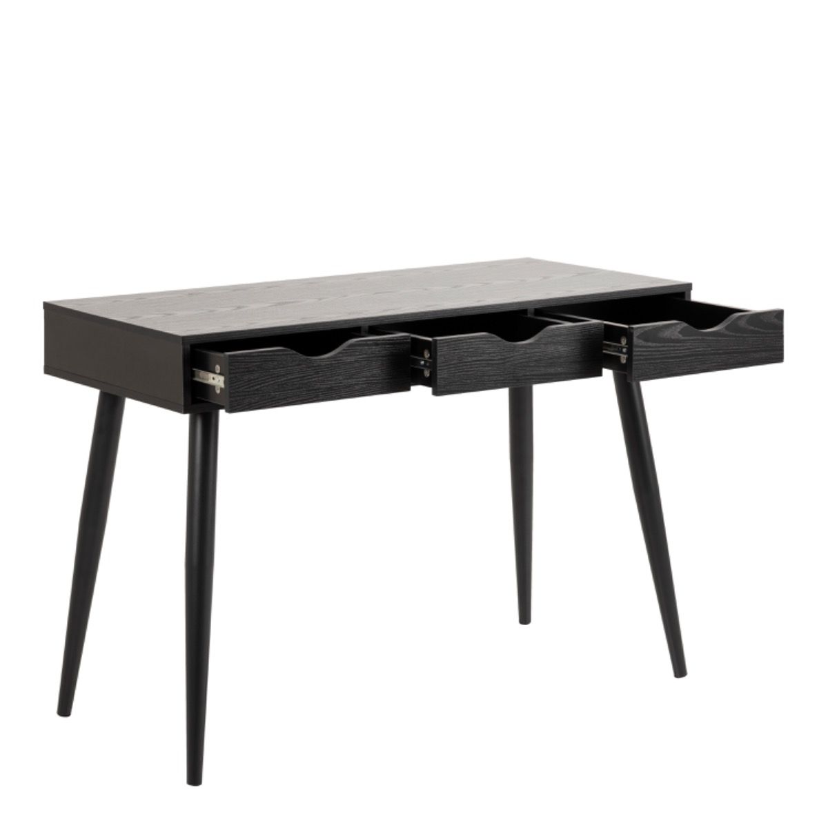 Neptun 3 Drawer Office Desk In Black - Price Crash Furniture