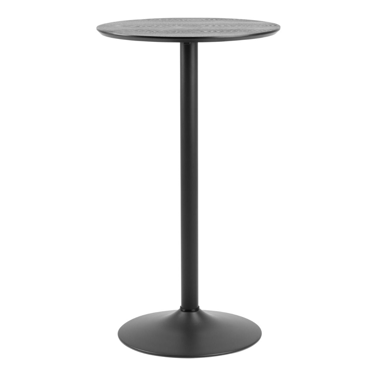 Ibiza Tall Round Bar Table - Black Ash Top & Black Base - Price Crash Furniture