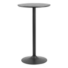 Ibiza Tall Round Bar Table - Black Ash Top & Black Base - Price Crash Furniture