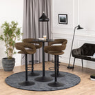 Ibiza Tall Round Bar Table - Black Ash Top & Black Base - Price Crash Furniture