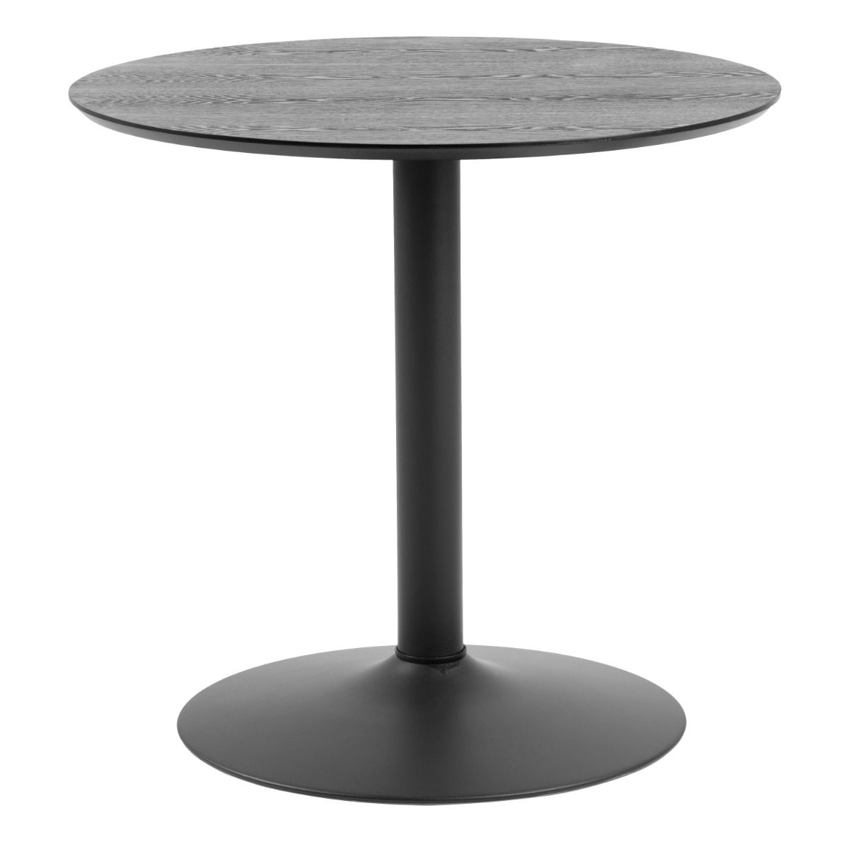 Ibiza Small Round Café Table - Black Ash Top & Black Base - Price Crash Furniture