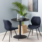 Ibiza Small Round Café Table - Black Ash Top & Black Base - Price Crash Furniture