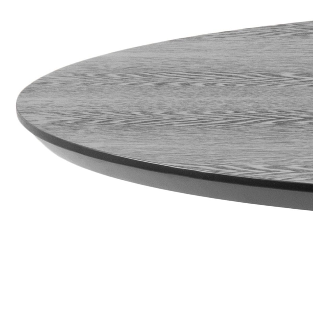 Ibiza Small Round Café Table - Black Ash Top & Black Base - Price Crash Furniture