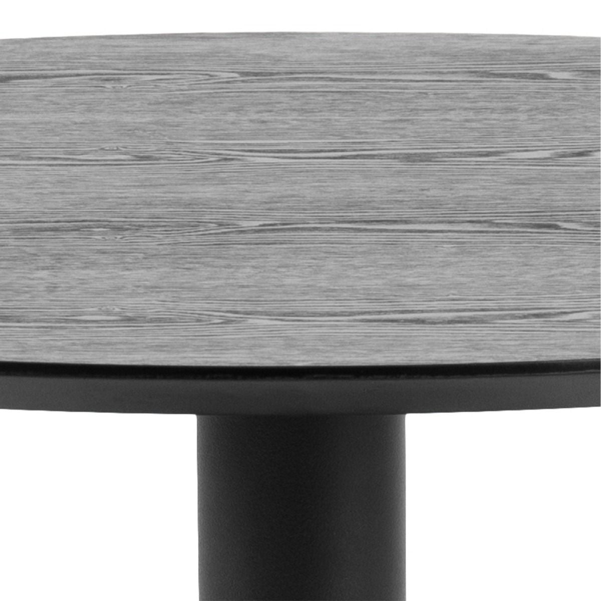 Ibiza Small Round Café Table - Black Ash Top & Black Base - Price Crash Furniture