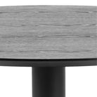 Ibiza Small Round Café Table - Black Ash Top & Black Base - Price Crash Furniture