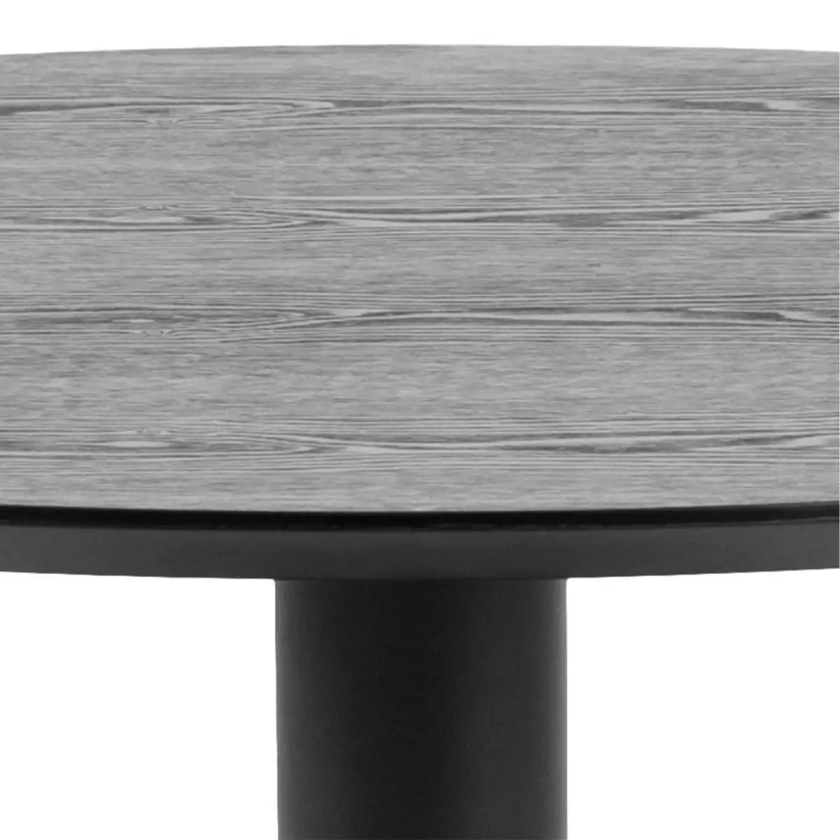 Ibiza Small Round Café Table - Black Ash Top & Black Base - Price Crash Furniture