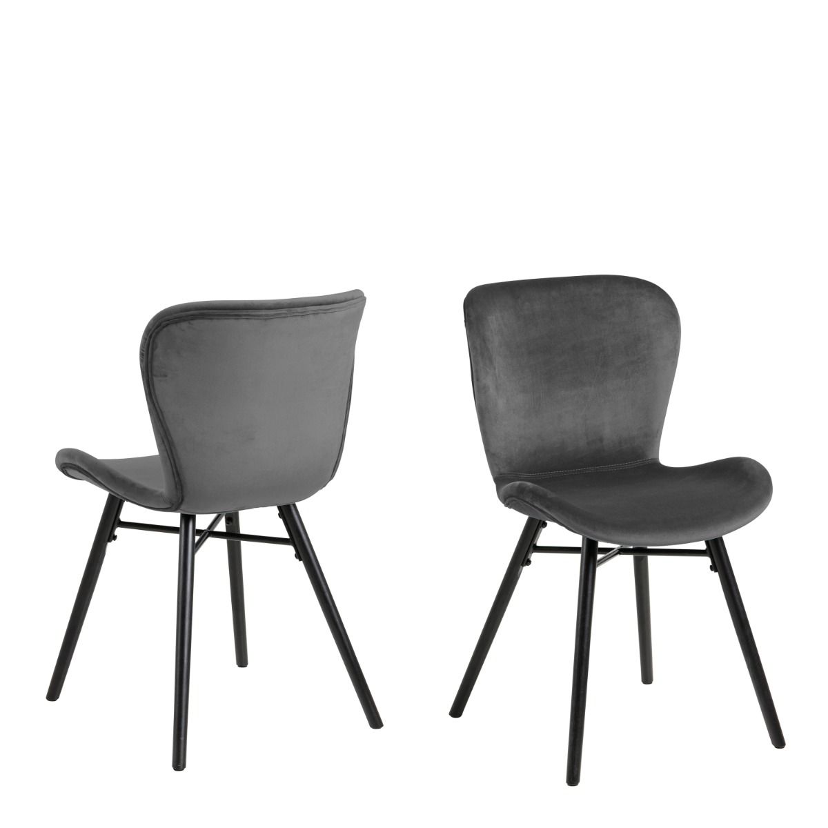 Batilda Dining Chair In Dark Grey Set Of 2 - Price Crash Furniture