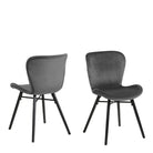 Batilda Dining Chair In Dark Grey Set Of 2 - Price Crash Furniture