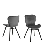 Batilda Dining Chair In Dark Grey Set Of 2 - Price Crash Furniture