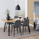 Cenny 160 cm Dining Table In Oak & Black - Price Crash Furniture